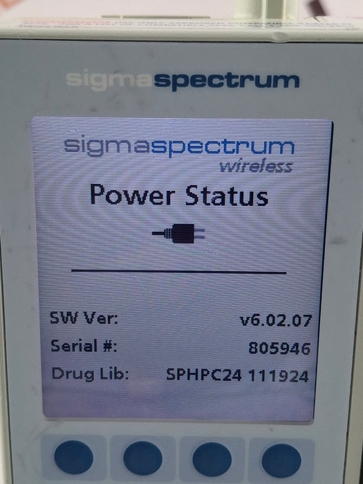 Baxter Sigma Spectrum 6.02.07 with B/G Battery Infusion Pump