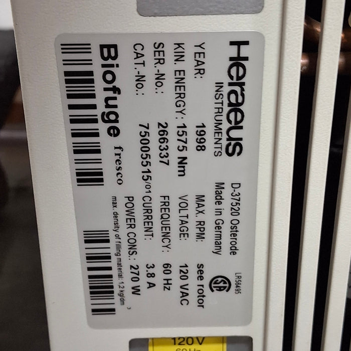 Heraeus Biofuge Fresco Refrigerated Benchtop Centrifuge