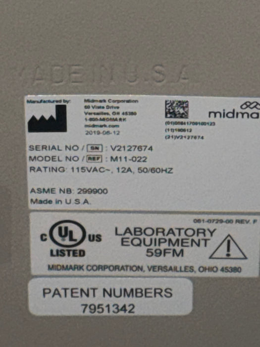 Midmark M11-022 UltraClave Autoclave Sterilizer