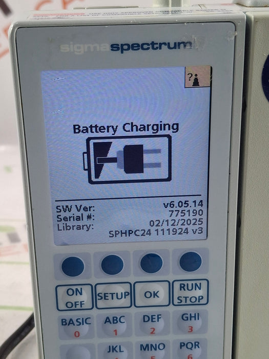Baxter Sigma Spectrum 6.05.14 with B/G Battery Infusion Pump