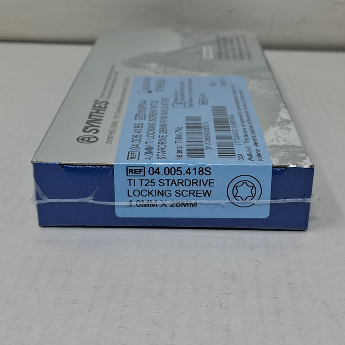 Synthes, Inc. 04.005.418S 4.0mm TI Locking Screw w/ T25 Stardrive 28mm F/IM Nail