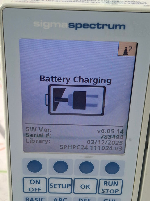 Baxter Sigma Spectrum 6.05.14 with B/G Battery Infusion Pump