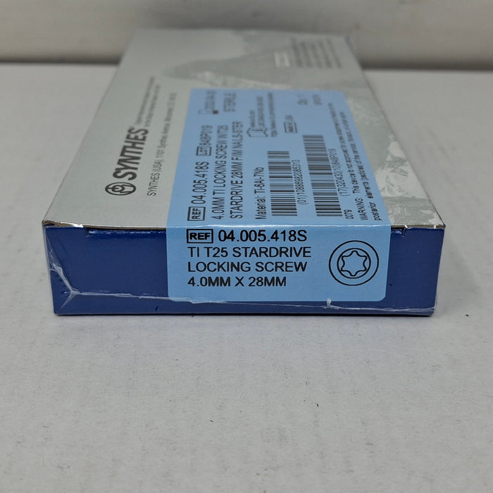 Synthes, Inc. 04.005.418S 4.0mm TI Locking Screw w/ T25 Stardrive 28mm F/IM Nail