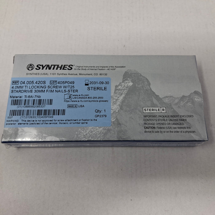 Synthes, Inc. 04.005.420S 4.0mm TI Locking Screw w/ T25 Stardrive 30mm F/IM Nail