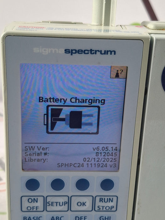 Baxter Sigma Spectrum 6.05.14 with B/G Battery Infusion Pump