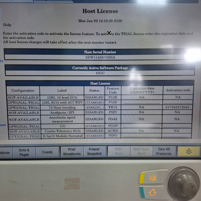 GE Healthcare Carescape B650 Neonatal Care Patient Monitor