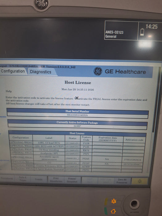 GE Healthcare Carescape B650 Anesthesia Care Patient Monitor