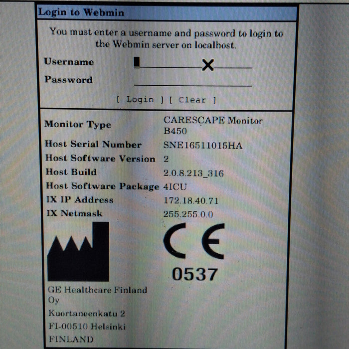 GE Healthcare Carescape B450 Critical Care Patient Monitor