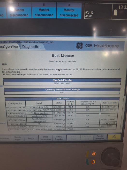 GE Healthcare Carescape B650 Critical Care Patient Monitor
