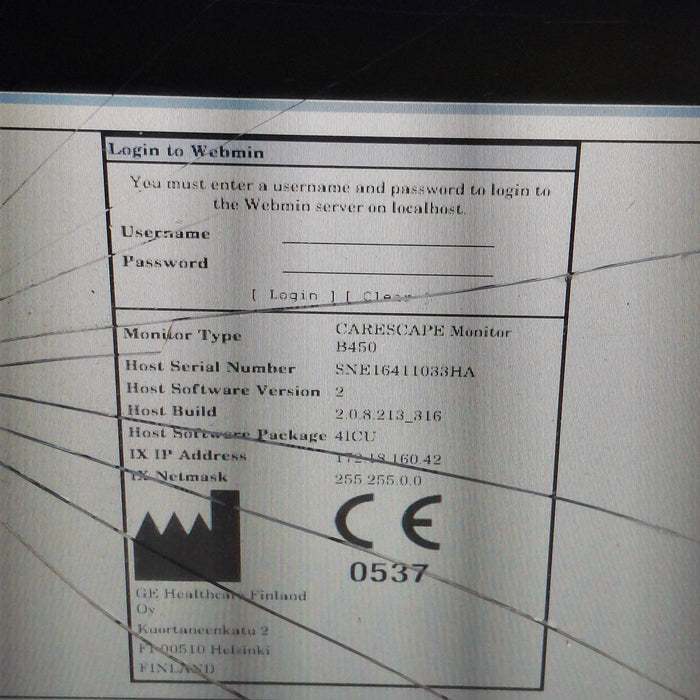 GE Healthcare Carescape B450 Patient Monitor