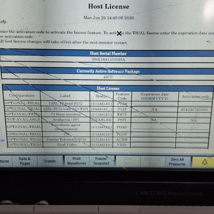 GE Healthcare Carescape B450 Patient Monitor