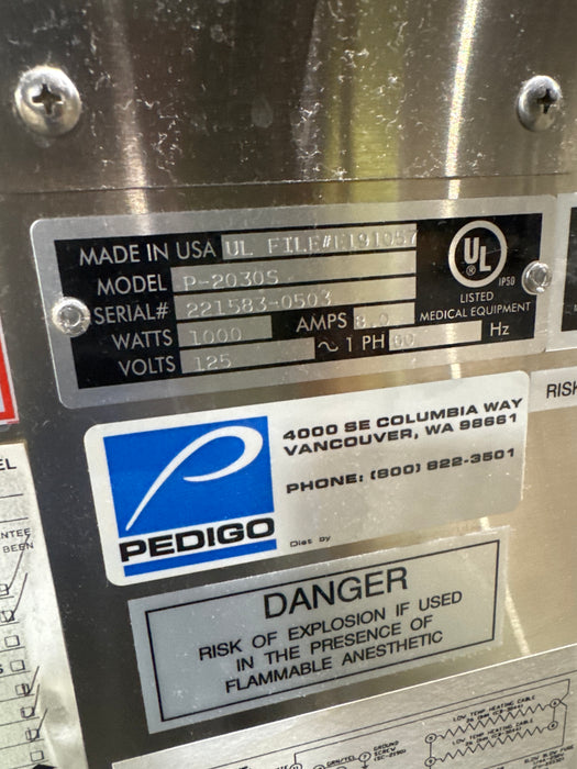 Pedigo Products, Inc. P-2030-S Blanket Warming Cabinet