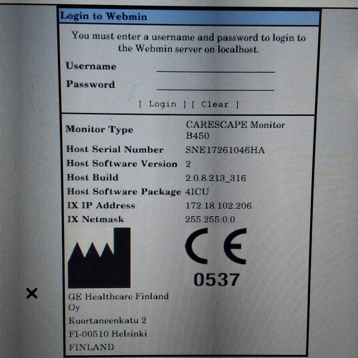 GE Healthcare Carescape B450 Critical Care Patient Monitor