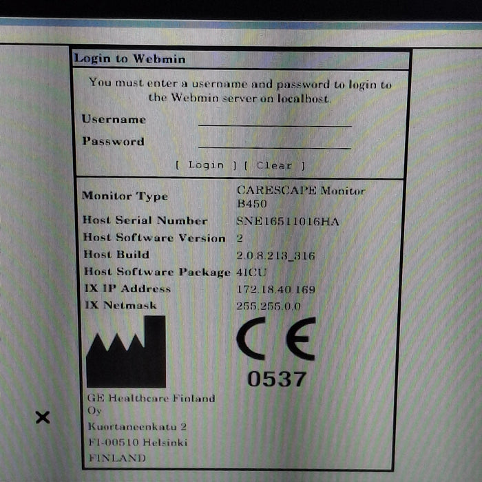 GE Healthcare Carescape B450 Critical Care Patient Monitor