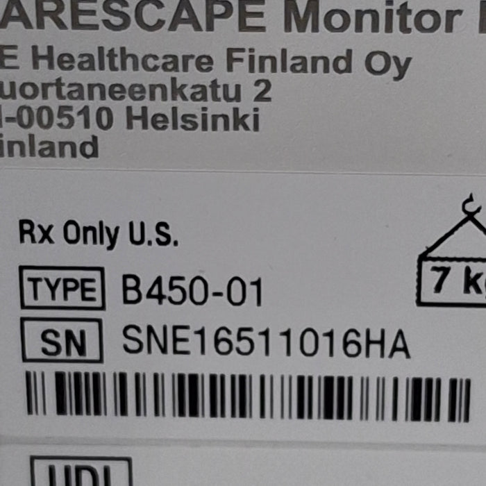 GE Healthcare Carescape B450 Critical Care Patient Monitor