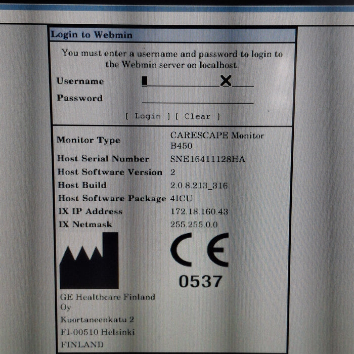 GE Healthcare Carescape B450 Critical Care Patient Monitor