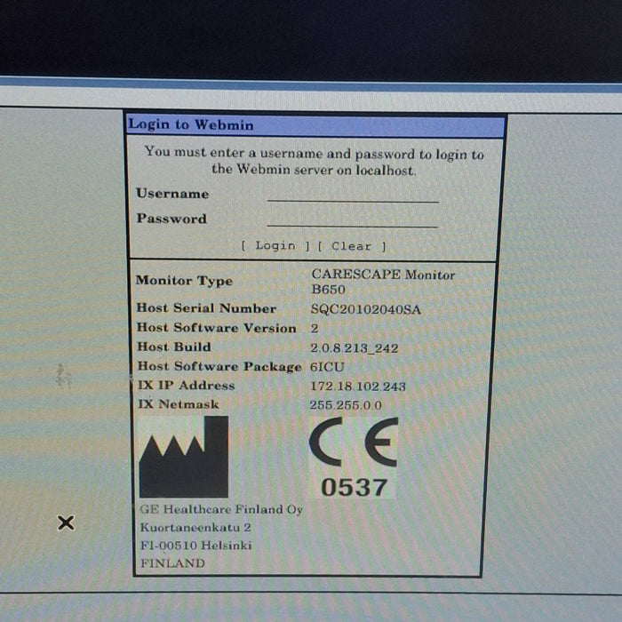 GE Healthcare Carescape B650 Critical Care Patient Monitor