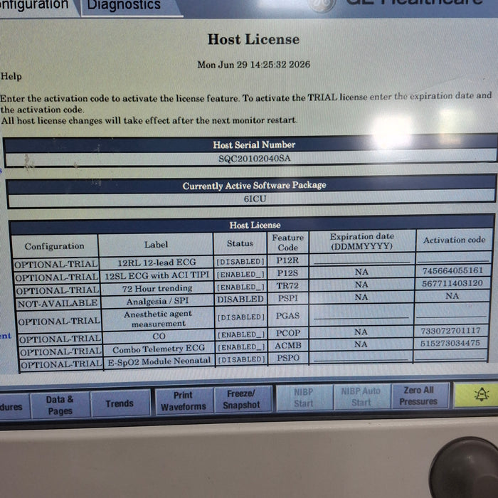 GE Healthcare Carescape B650 Critical Care Patient Monitor