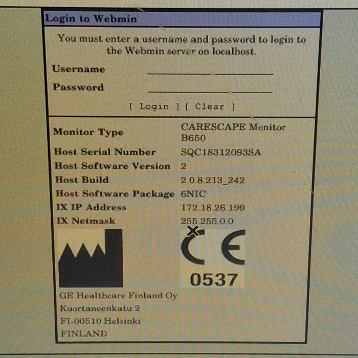 GE Healthcare Carescape B650 Neonatal Care Patient Monitor