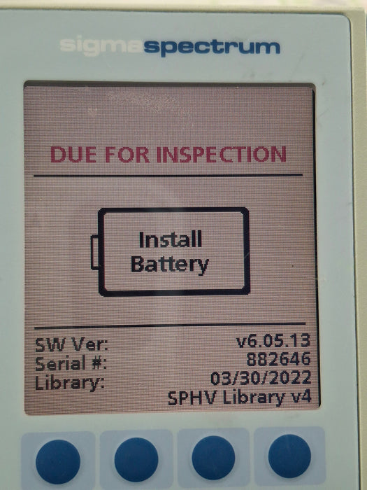 Baxter Sigma Spectrum 6.05.13 with B/G Battery Infusion Pump