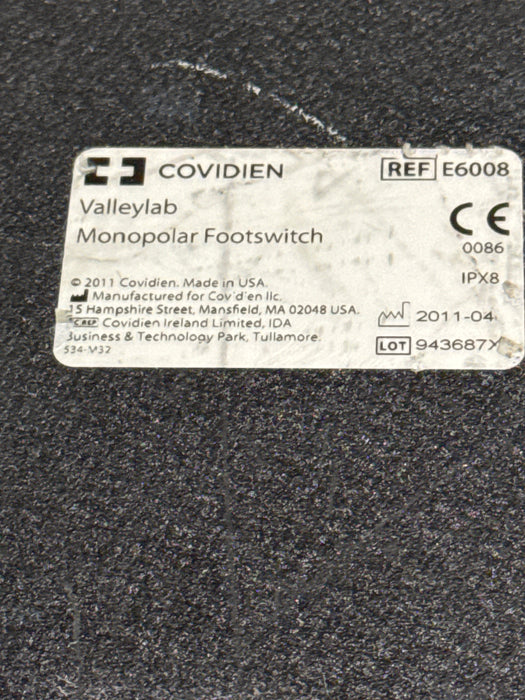 Valleylab E6008 Monopolar Electrosurgical Footswitch