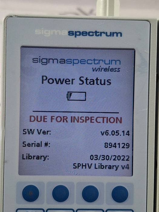 Baxter Sigma Spectrum 6.05.14 with B/G Battery Infusion Pump