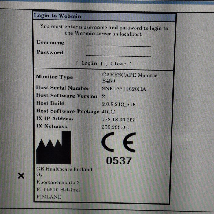 GE Healthcare Carescape B450 Critical Care Patient Monitor