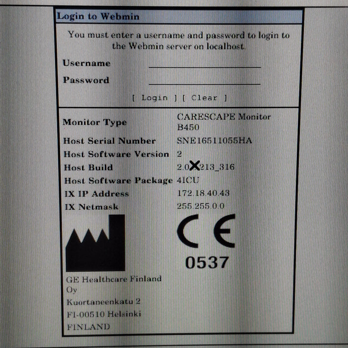 GE Healthcare Carescape B450 Critical Care Patient Monitor