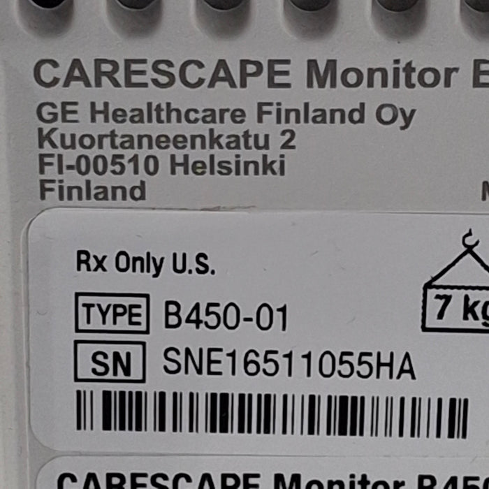 GE Healthcare Carescape B450 Critical Care Patient Monitor