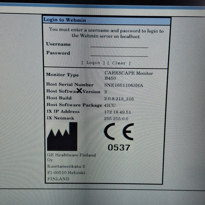 GE Healthcare Carescape B450 Critical Care Patient Monitor