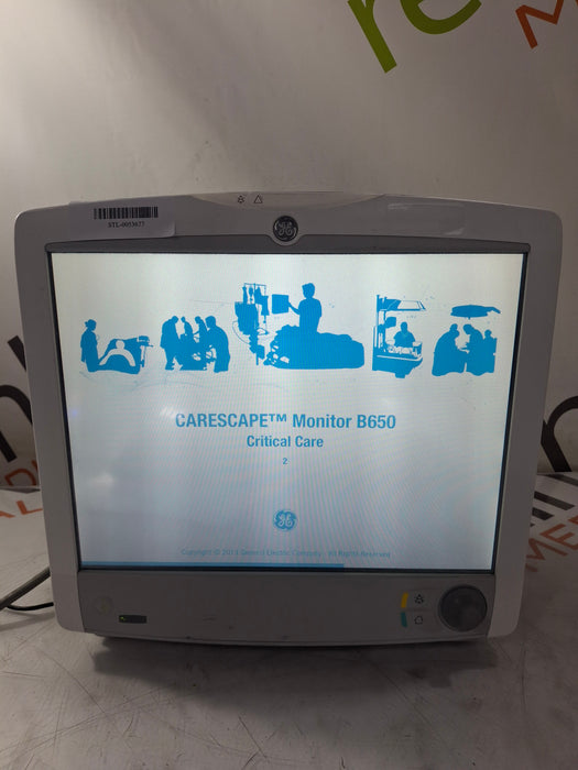 GE Healthcare Carescape B650 Critical Care Patient Monitor
