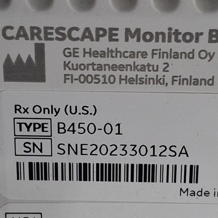 GE Healthcare Carescape B450 Critical Care Patient Monitor