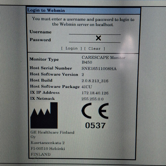 GE Healthcare Carescape B450 Critical Care Patient Monitor