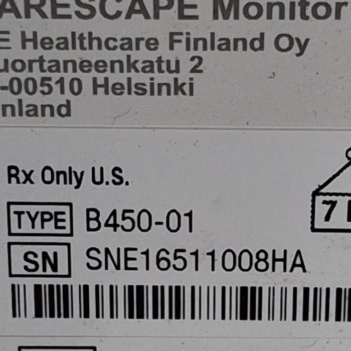 GE Healthcare Carescape B450 Critical Care Patient Monitor