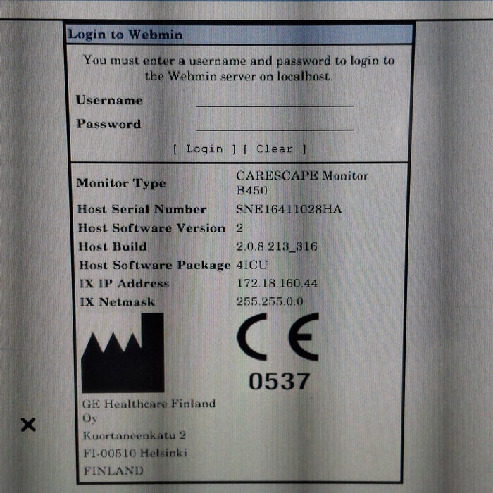 GE Healthcare Carescape B450 Critical Care Patient Monitor