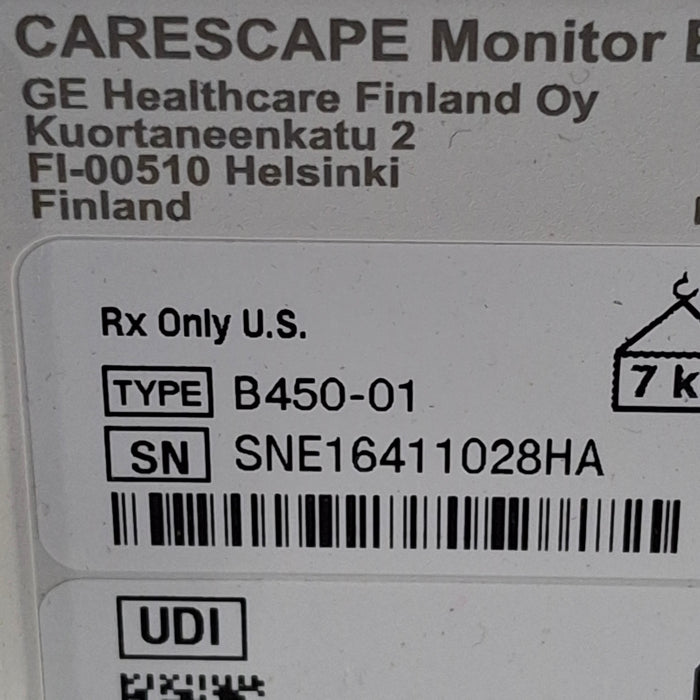 GE Healthcare Carescape B450 Critical Care Patient Monitor