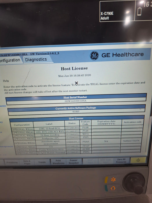 GE Healthcare Carescape B650 Anesthesia Care Patient Monitor