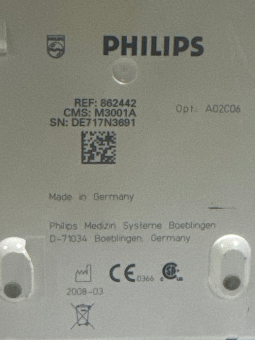 Philips M3001A-A02C06 OxiMax SpO2, NIBP, ECG, Temp, IBP MMS Module