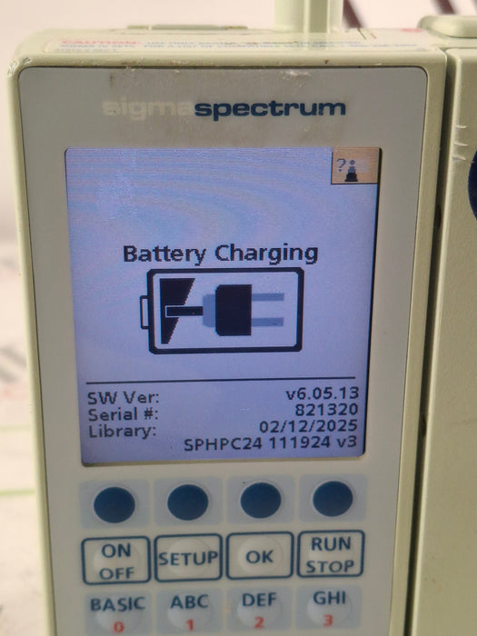 Baxter Sigma Spectrum 6.05.13 with B/G Battery Infusion Pump