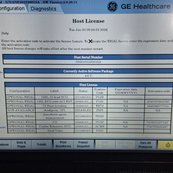 GE Healthcare Carescape B450 Critical Care Patient Monitor