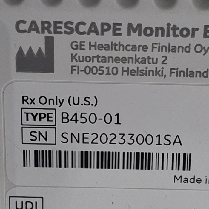 GE Healthcare Carescape B450 Critical Care Patient Monitor