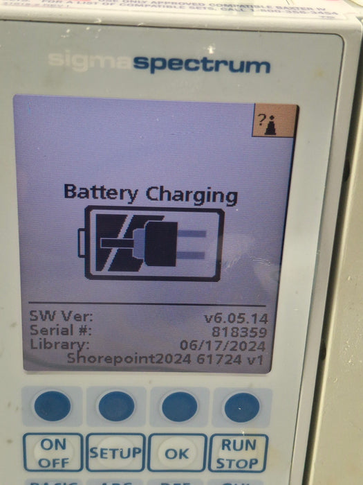 Baxter Sigma Spectrum 6.05.14 with B/G Battery Infusion Pump