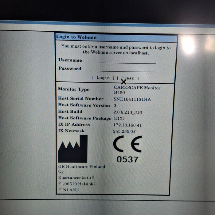 GE Healthcare Carescape B450 Critical Care Patient Monitor