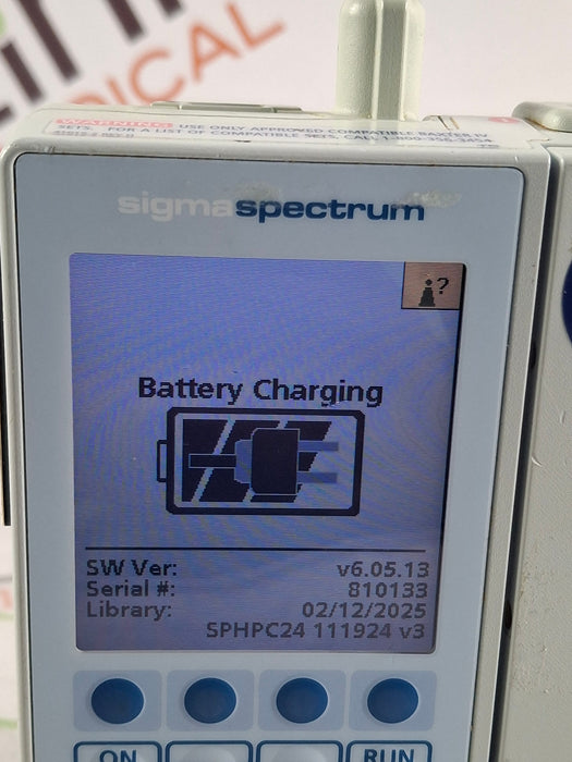 Baxter Sigma Spectrum 6.05.13 with B/G Battery Infusion Pump