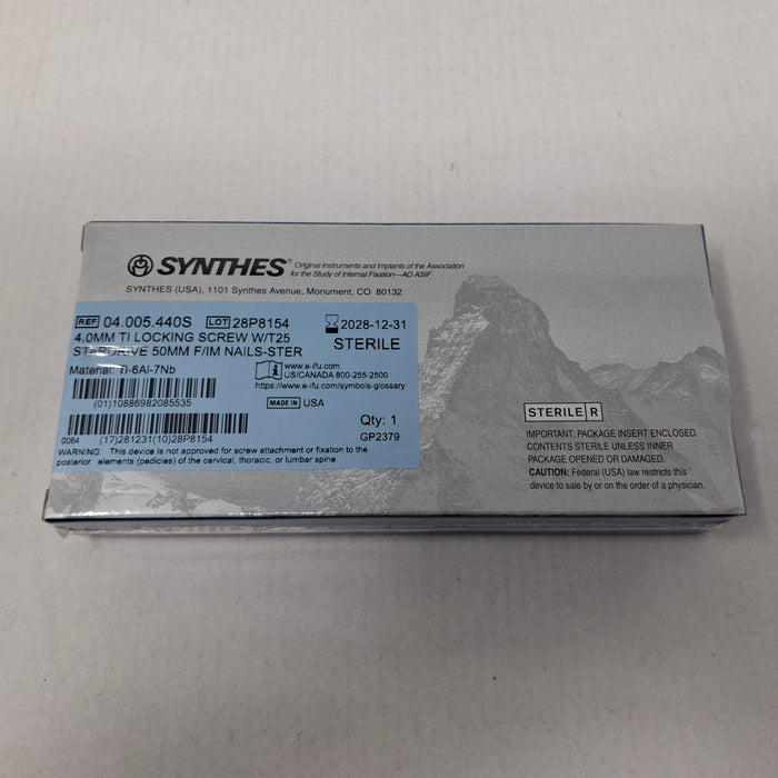Synthes, Inc. 04.005.440S 4.0mm TI Locking Screw w/ T25 Stardrive 50mm F/IM Nail