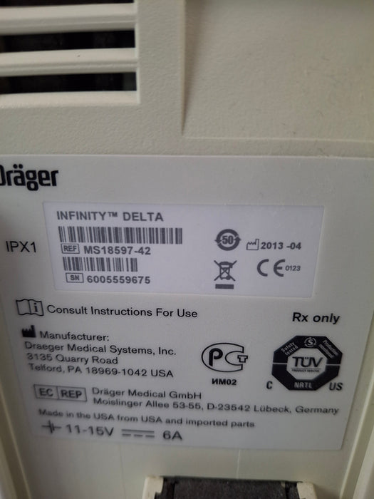 Draeger Medical Infinity Delta Patient Monitor