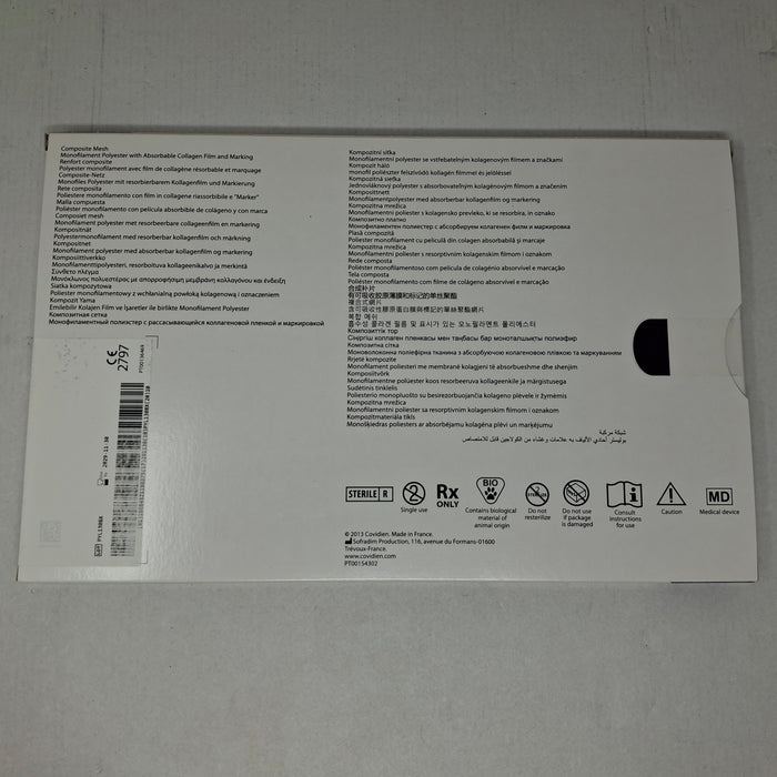 Covidien SYM1510 Symbotex Composite Mesh, 15cm x 10cm