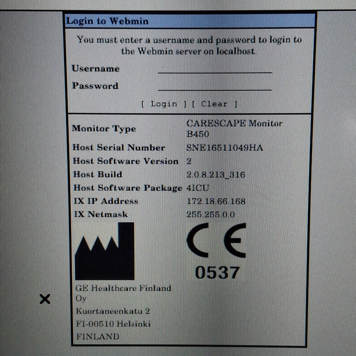 GE Healthcare Carescape B450 Critical Care Patient Monitor