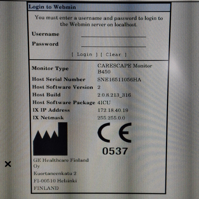 GE Healthcare Carescape B450 Critical Care Patient Monitor