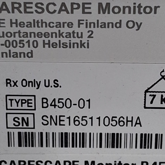 GE Healthcare Carescape B450 Critical Care Patient Monitor